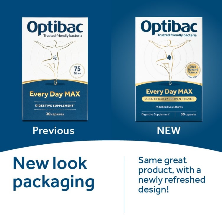 Optibac Probiotics Every Day MAX - new look packaging