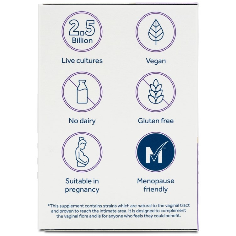 Optibac Probiotics For Women - vaginal probiotics - side of pack icons