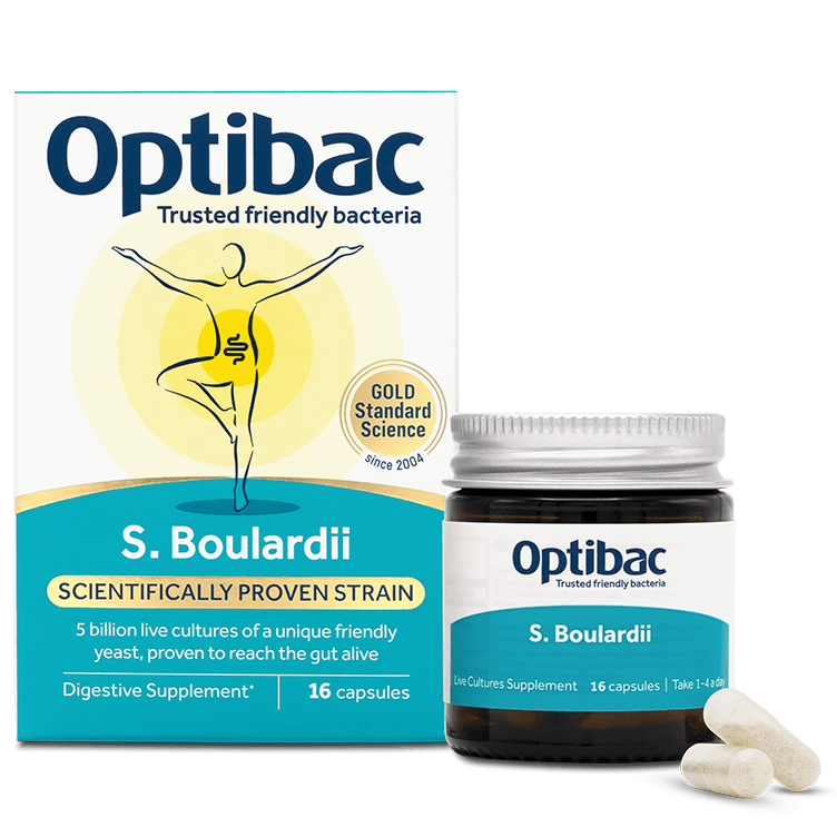 Optibac Probiotics Saccharomyces boulardii | pure saccharomyces boulardii probiotic supplement | 16 capsules