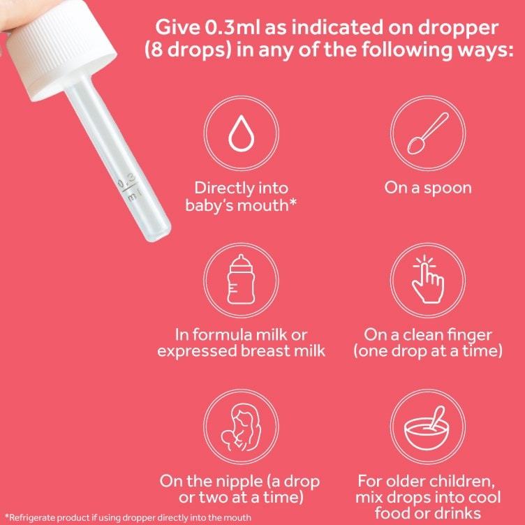 Optibac Probiotics Baby Drops - easy-to-use baby probiotic drops which can be given in a range of different ways - 60 servings