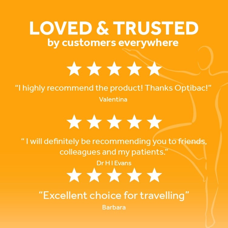 Optibac Probiotics Travel Abroad - five star reviews of probiotics for travel