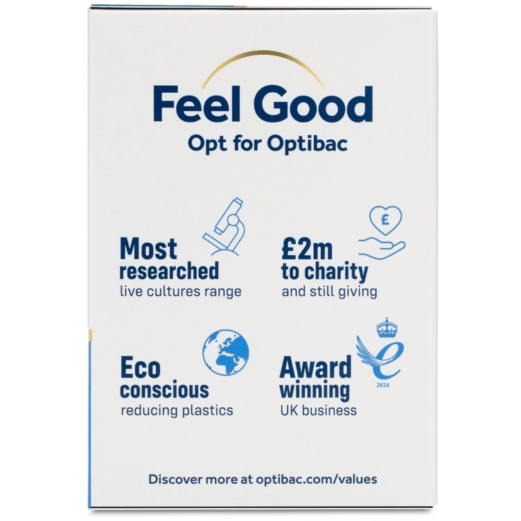 Optibac Probiotics Every Day - high-quality digestive probiotics - side of pack - 2 pack bundle