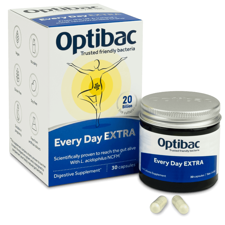 Optibac Probiotics Every day EXTRA Strength 20 Billion CFU Digestive Vegan Supplement (30 capsules)