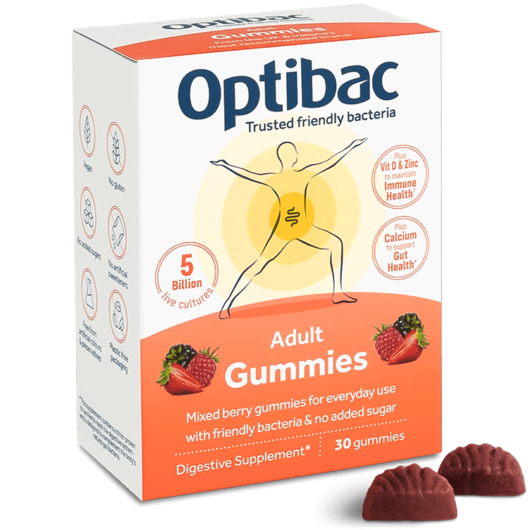 Optibac Probiotics Adult Gummies | adult gummy vitamins with added Vitamin D, calcium and zinc
