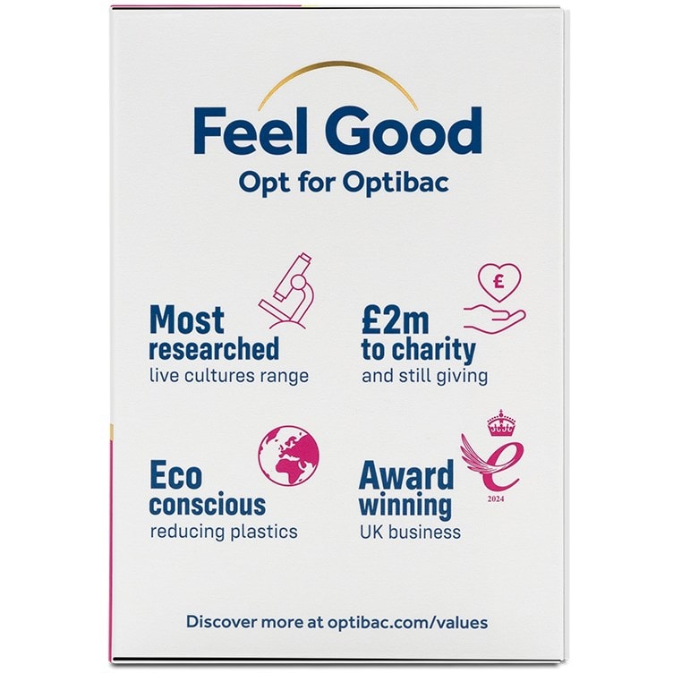 Optibac Probiotics Women's Wellbeing probiotics for gut, hormones, mind and sleep - 30 capsules - values