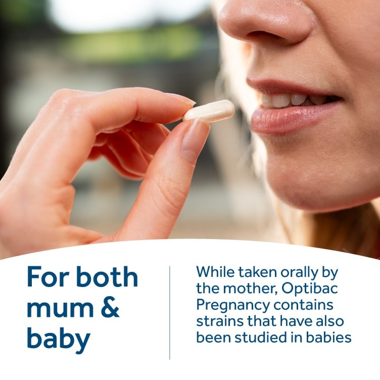 Optibac Probiotics Pregnancy - while taken orally by the mother, Pregnancy contains strains that have also been studied in babies - 90 capsules