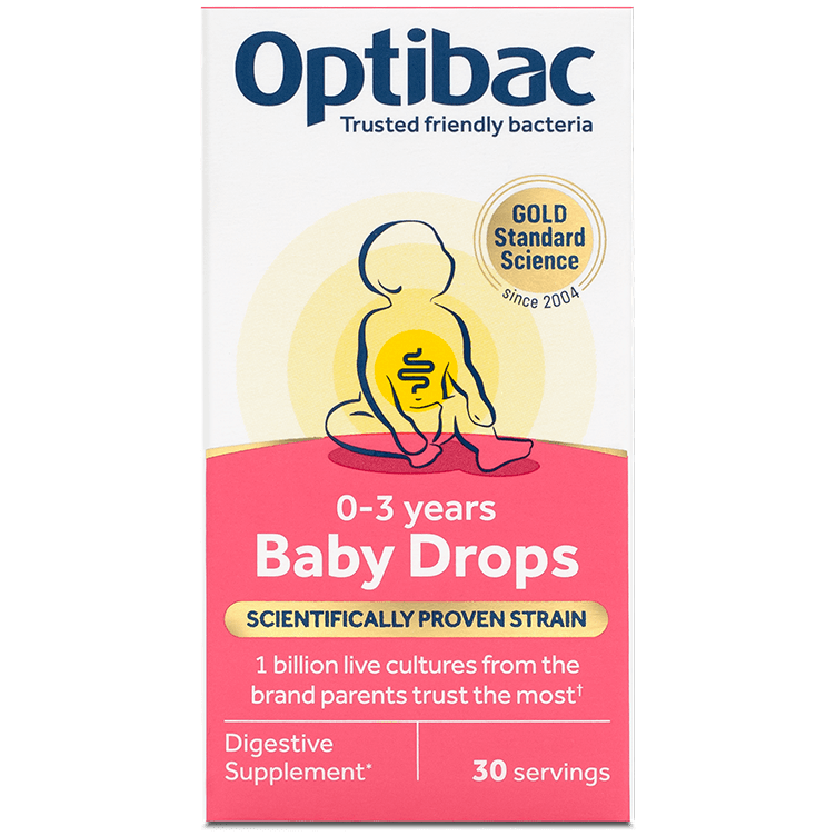 Optibac Probiotics Baby Drops - probiotic drops for babies, infants and young children from birth onwards - front of pack