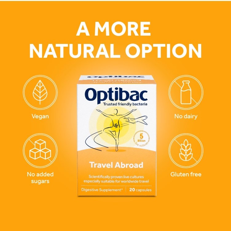 Optibac Probiotics Travel Abroad - a more natural option for travel probiotics