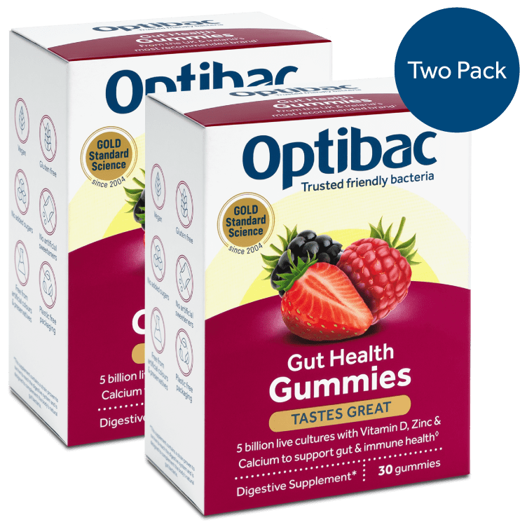 Optibac Gut Health Gummies - probiotic gummies for adults - two pack