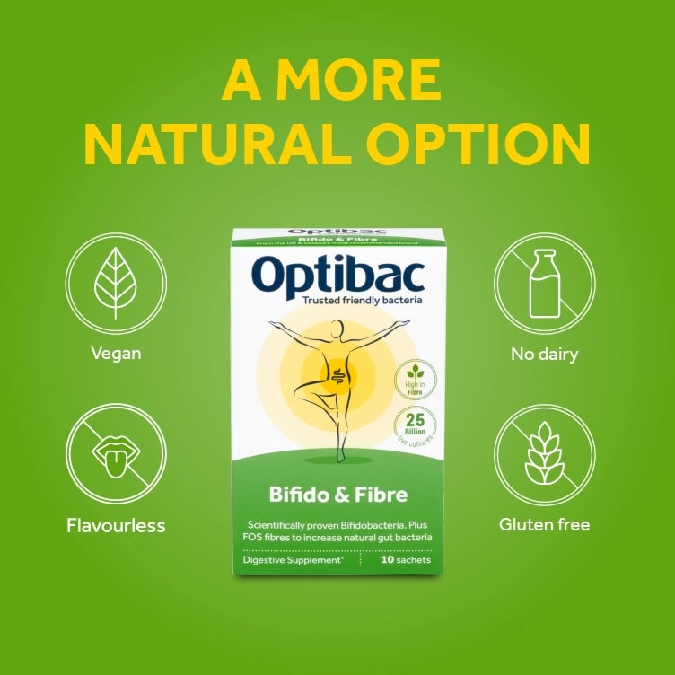 Optibac Probiotics Bifido & Fibre - a more natural option with no added sugars