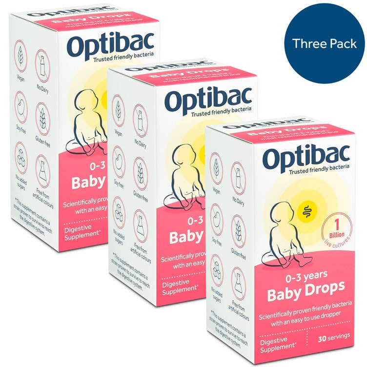 Optibac Probiotics Baby Drops Liquid Vegan Probiotic Drops To Support Baby's Digestion (90 servings)