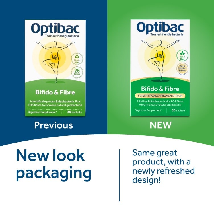 Optibac Probiotics Bifido & Fibre - new look packaging