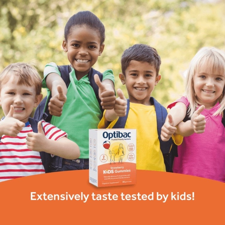Optibac Probiotics Kids Gummies - kids probiotic gummies taste tested and approved by kids - three pack