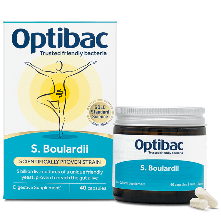 Optibac Probiotics Saccharomyces boulardii | pure saccharomyces boulardii probiotic supplement | 40 capsules