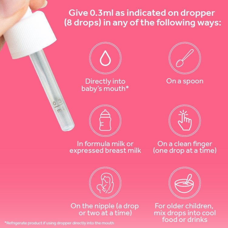 Optibac Probiotics Baby Drops - easy-to-use baby probiotic drops which can be given in a range of different ways - 90 servings