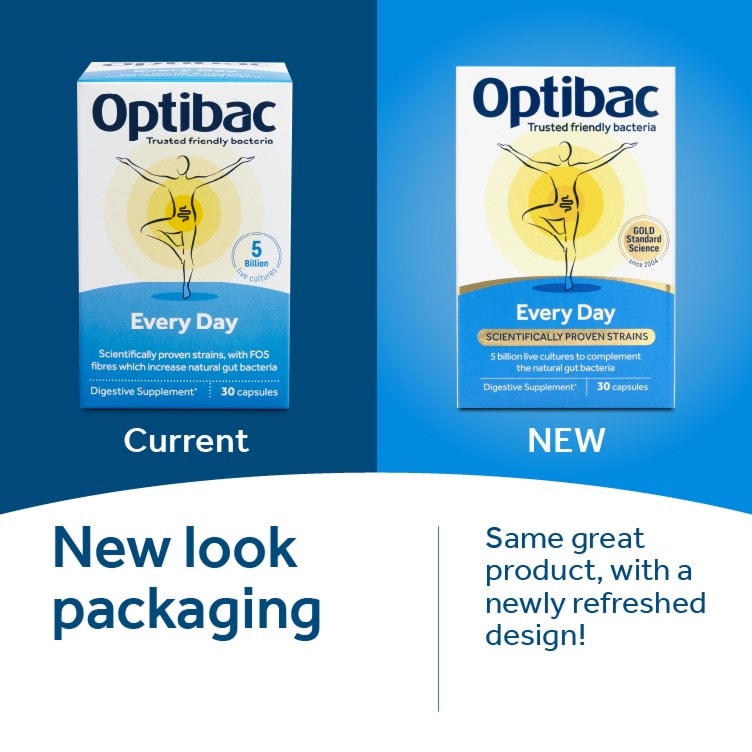 Optibac Probiotics Every Day - new look packaging for our probiotic capsules 90 capsules