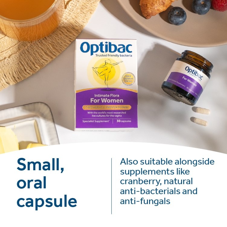 Optibac Probiotics For Women - also suitable alongside supplements like cranberry, natural anti-bacterial and anti-fungals - 90 capsules