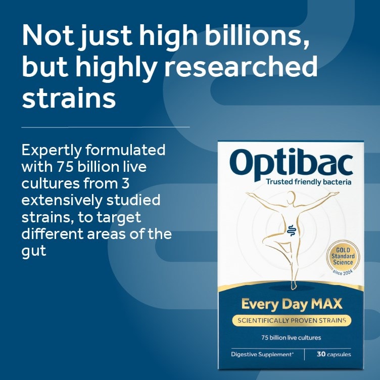 Optibac Probiotics Every Day MAX - expertly formulated to target different areas of the gut - 30 capsules