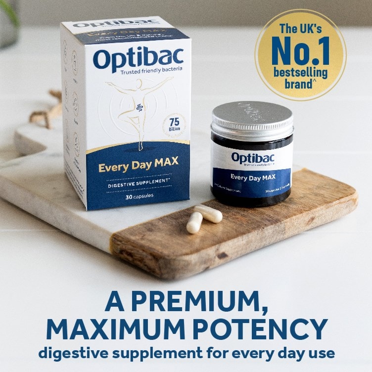 Optibac Probiotics Every Day MAX - premium maximum potency digestive supplements - three pack